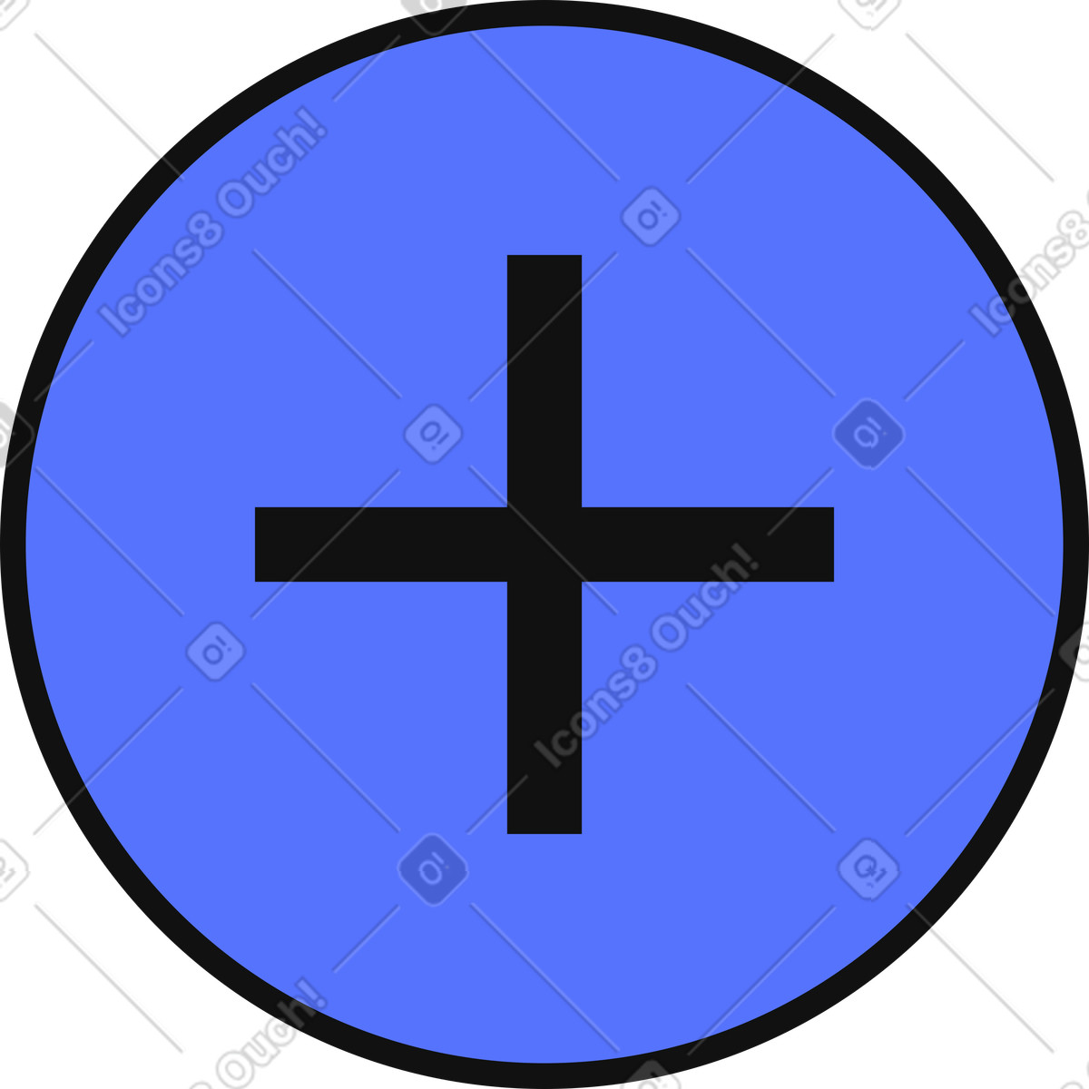 Иллюстрация Plus sign button for adding new item or content interface в стиле Main — скачать в форматах PNG, SVG