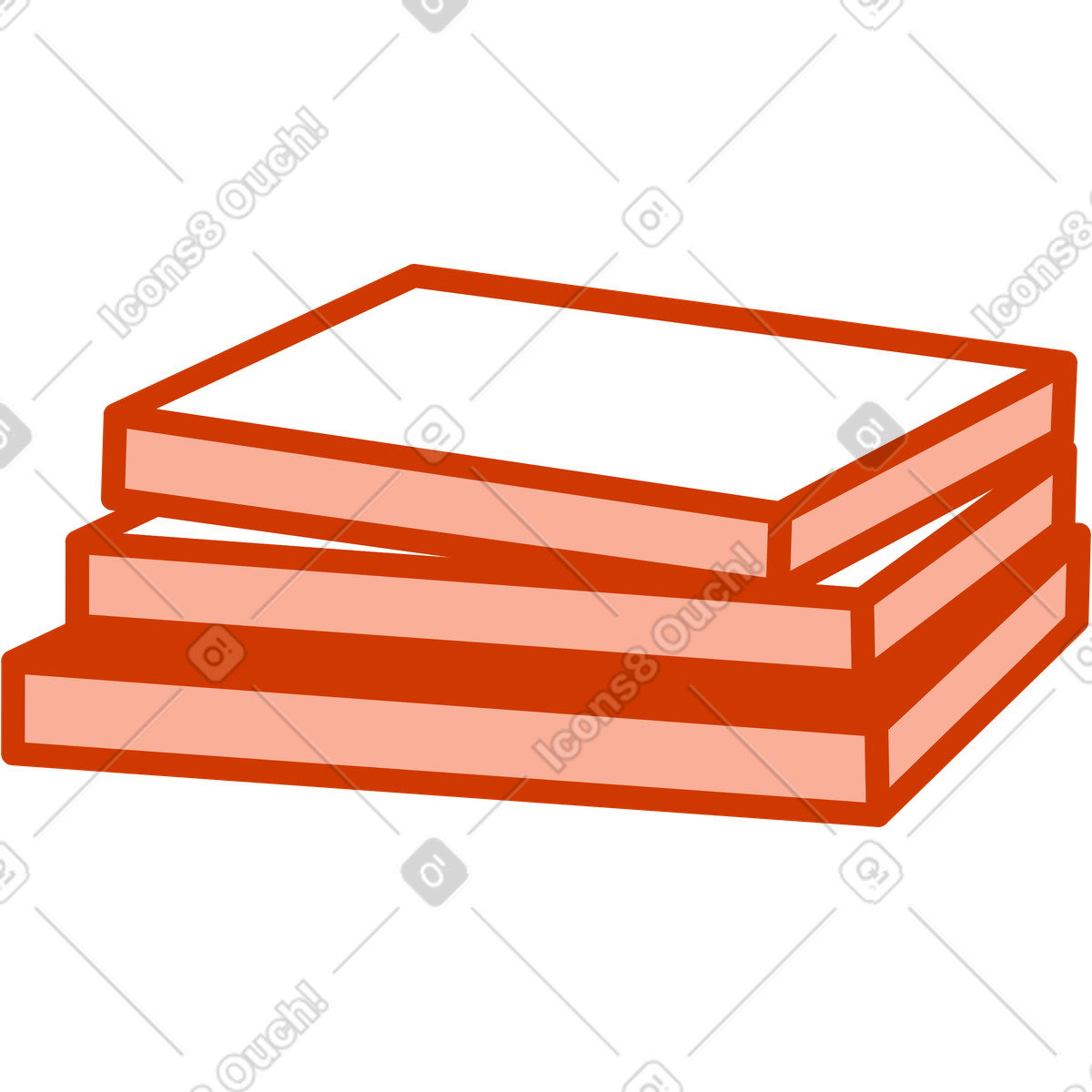 Stack of books illustration displaying various titles as clipart in PNG and SVG
