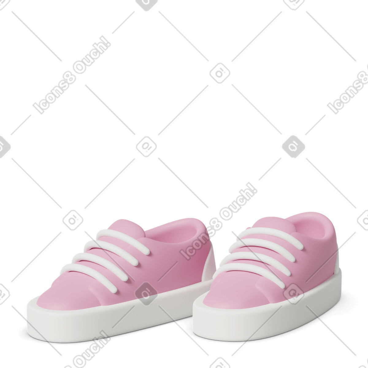 3D Casual life スタイルの Pink sneakers のイラストをPNG、SVG形式でダウンロード