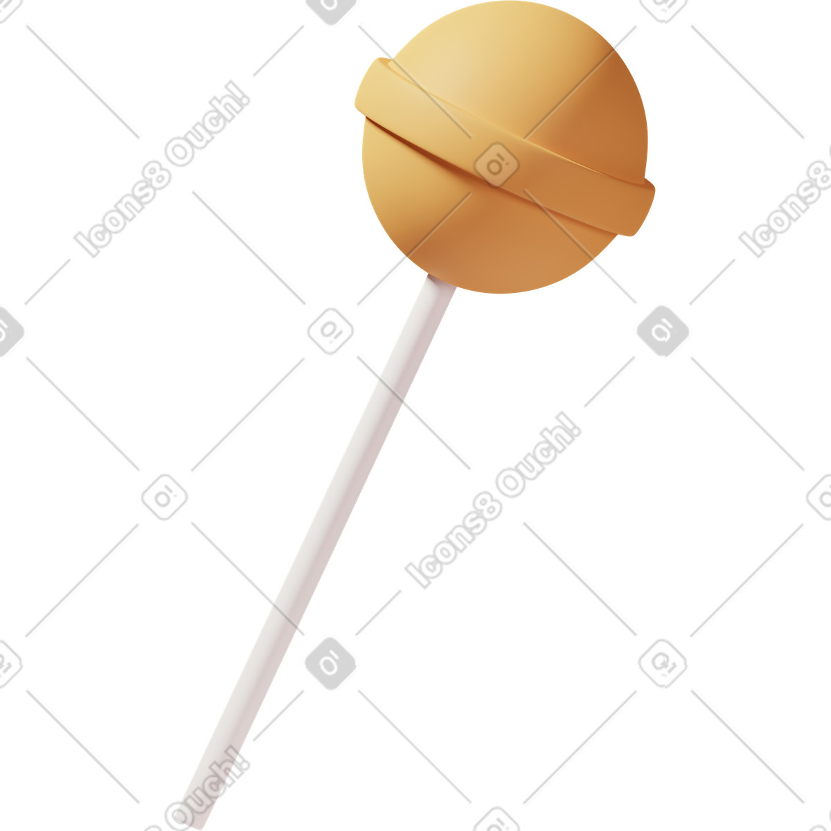 Ilustração de Yellow lollipop em no estilo 3D Casual life para baixar em PNG, SVG