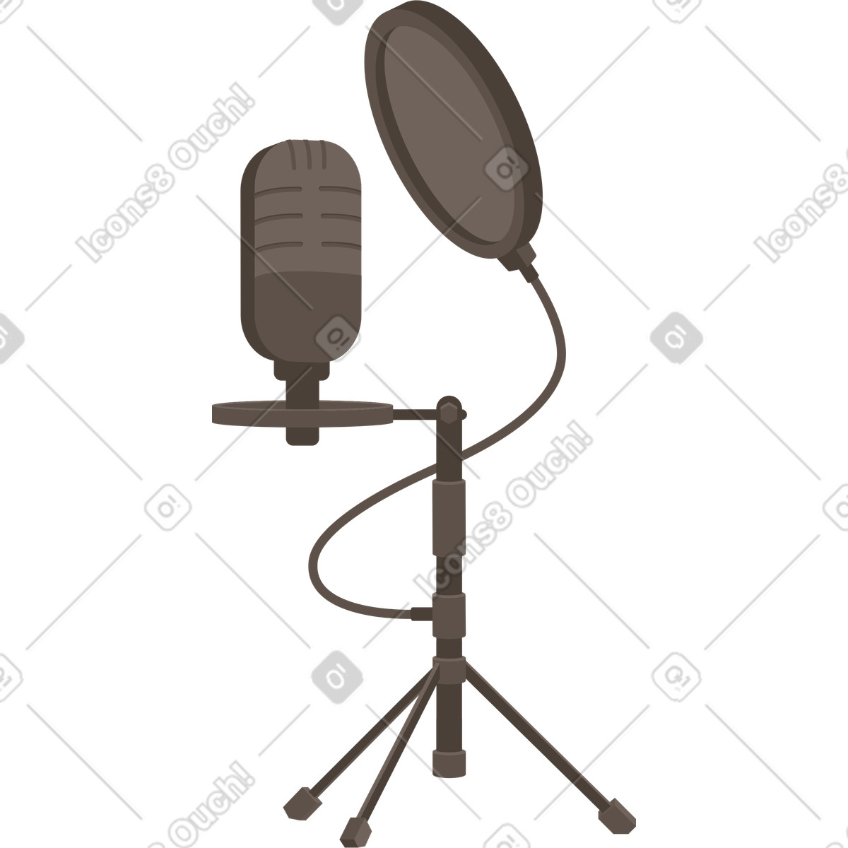 Podcast-mikrofon-Illustration im Social-Stil als Download in PNG, SVG