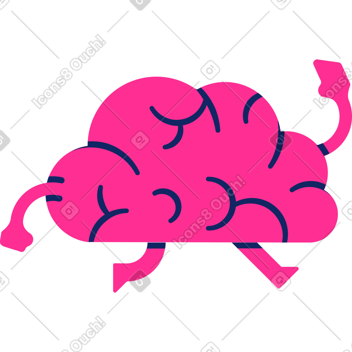 Ilustración Brain en estilo Cyborg a descargar en PNG y SVG