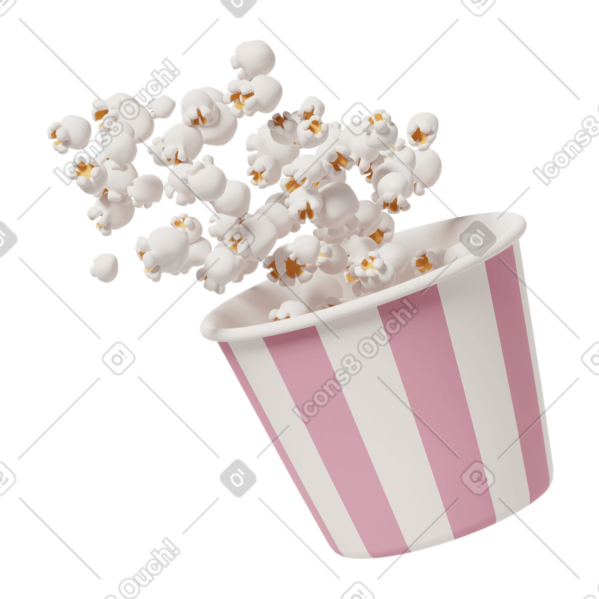 3D Casual life 스타일의 Popcorn bowl 일러스트레이션 PNG, SVG 다운로드
