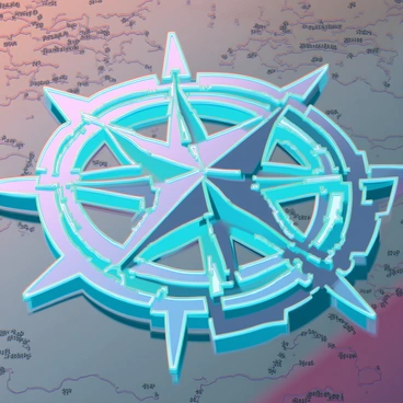 A detailed compass rose with intricate designs, featuring a mix of gold and silver elements. It is floating above a vintage map, which displays various geographical features and markings. The compass rose emits a soft, radiant glow, illuminating both itself and parts of the map beneath it. The map is textured, showing aged paper with faded colors and lines indicating routes and locations. The overall composition highlights the contrast between the luminous compass rose and the muted tones of the map.
