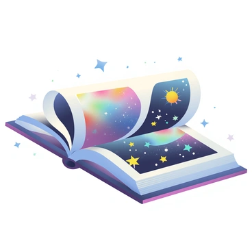 A 3D book is floating in the vastness of space. The book is open, with its pages turning gracefully as if caught in a gentle breeze. Each page reveals vivid cosmic scenes, such as swirling galaxies with bright colors, shimmering stars scattered against a dark backdrop, and nebulae in various shades of blue and purple. The book itself has a richly detailed cover with ornate designs, and the edges of the pages are luminous, casting a soft light in the surrounding space. Tiny particles of stardust twinkle around the floating book, enhancing the magical atmosphere.