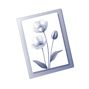 A greeting card design featuring an arrangement of "milkweed flowers" as the central visual element. The flowers are depicted with intricate details, showcasing their unique shape and structure. Delicate leaves accompany the blossoms, enhancing the natural feel of the composition. The card includes a simple border framing the illustration, providing a neat and polished look. The overall aesthetic conveys a sense of warmth and appreciation, making it suitable for various occasions.