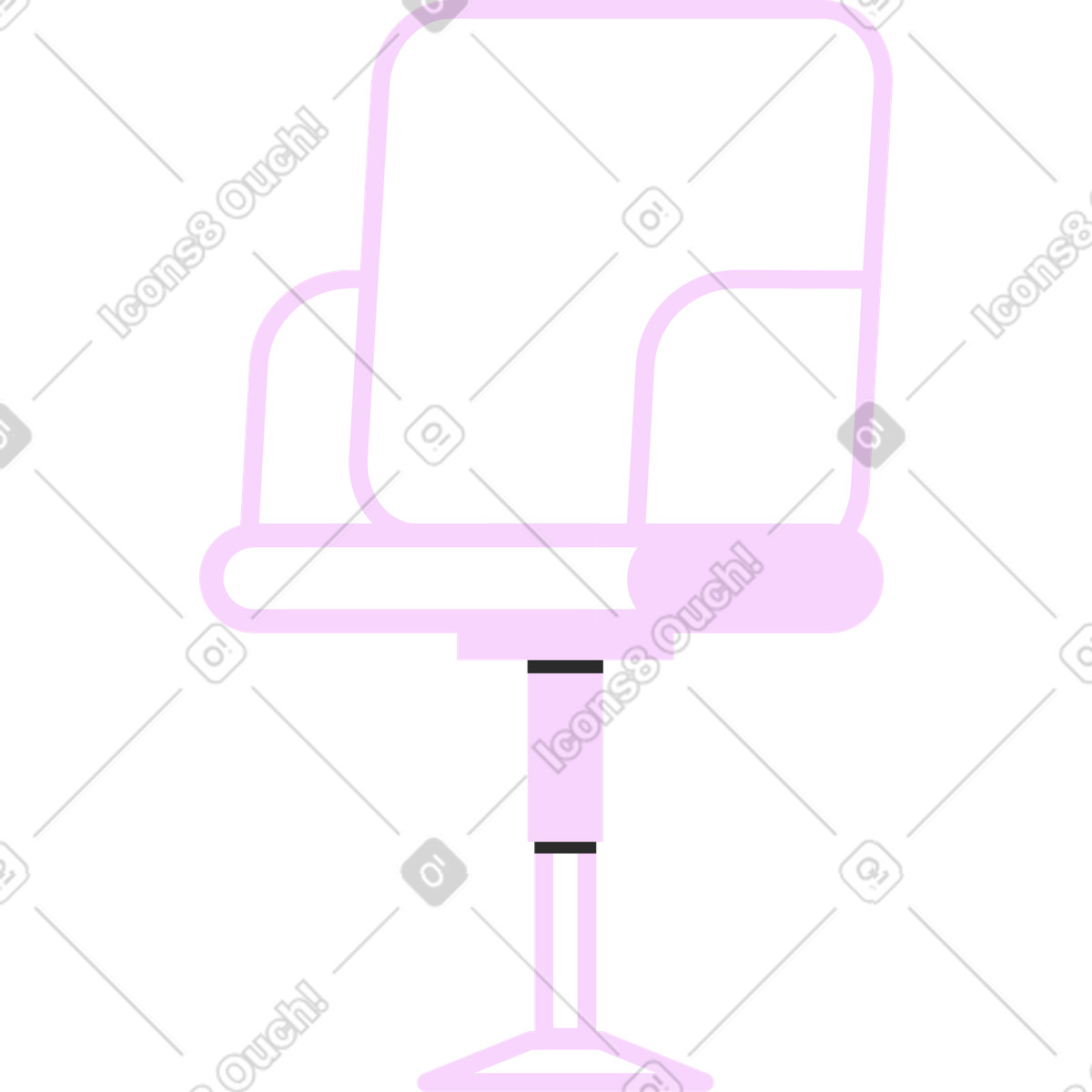 Sedia da ufficio illustrazione in stile Marginalia scarica in PNG, SVG