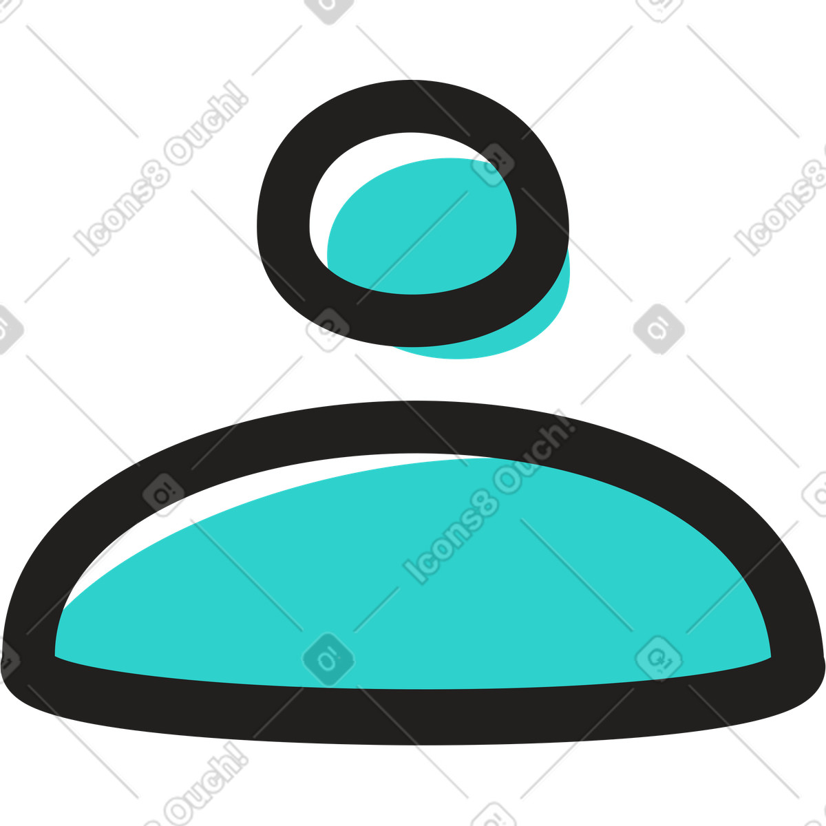 Ilustración Icono de avatar usuario en estilo Little a descargar en PNG y SVG