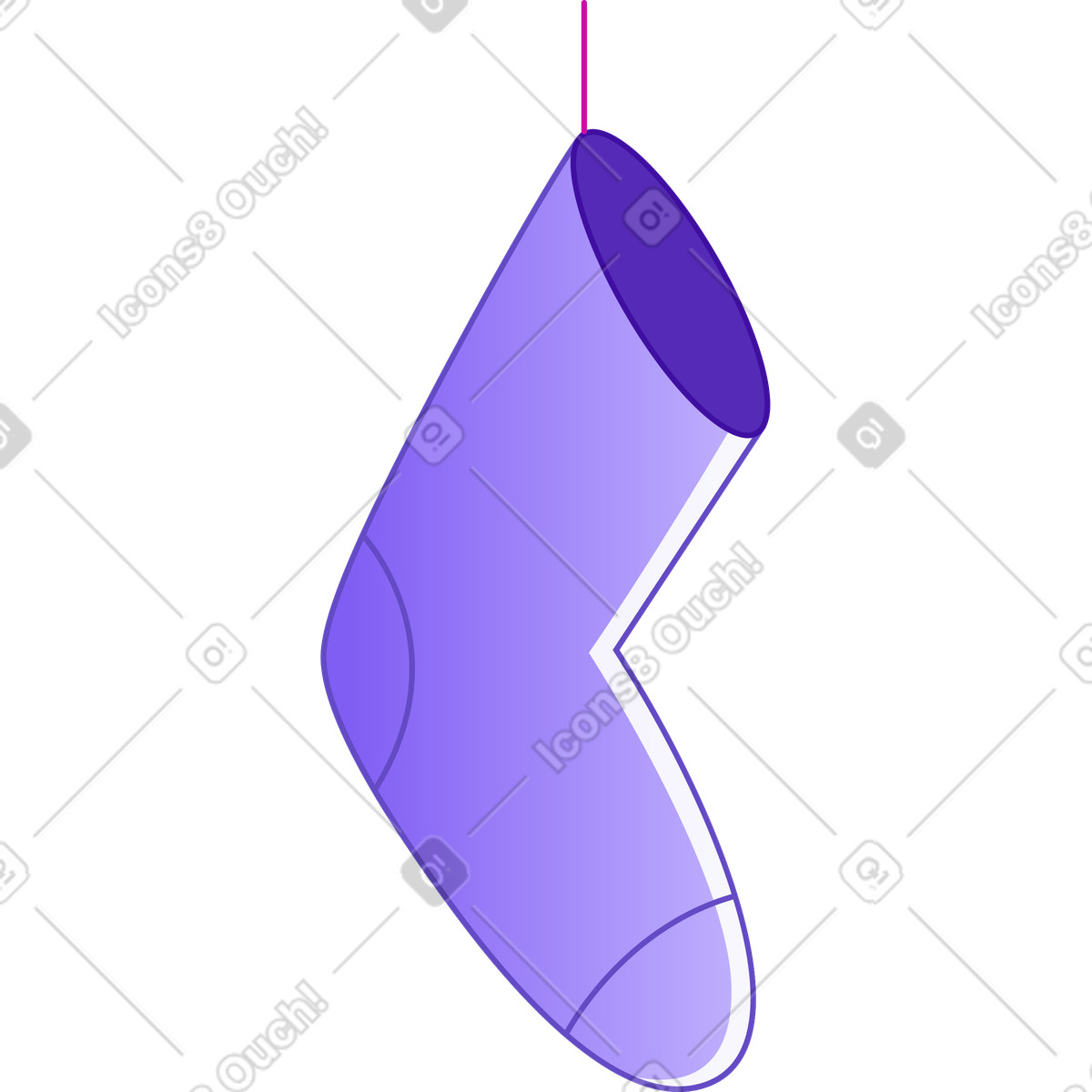 Christmas sock illustration in Rainbow style download in PNG, SVG