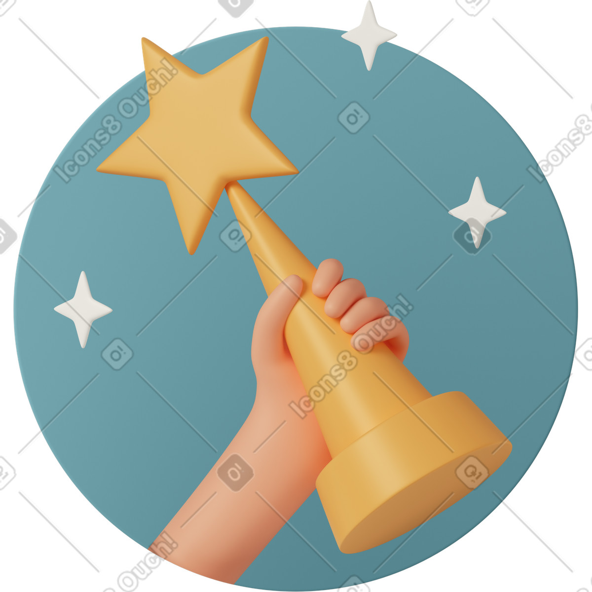 Иллюстрация Trophy award в стиле 3D Casual life — скачать в форматах PNG, SVG