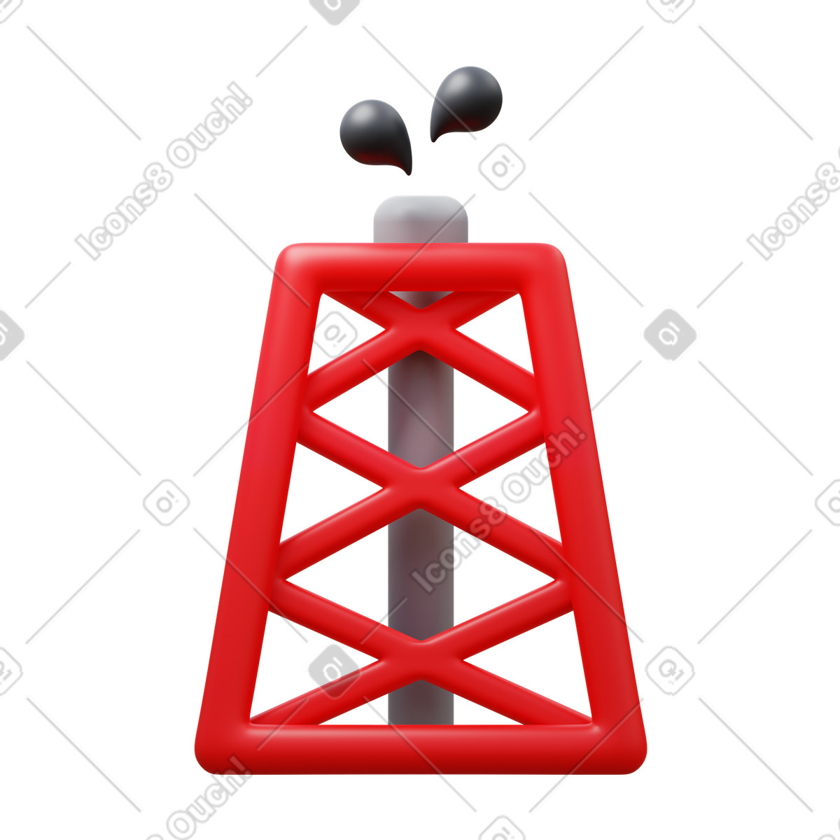 Oil rig illustration in 3D Fluency style download in PNG, SVG