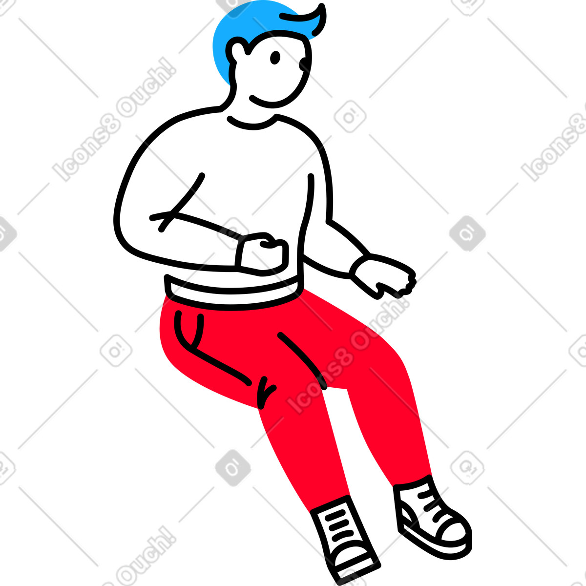 Ilustração de Homem sentado em no estilo Transistor para baixar em PNG, SVG