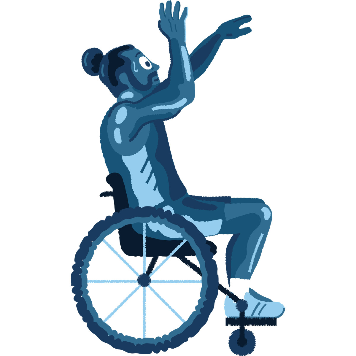 Man on wheelchair illustrazione in stile Cherry scarica in PNG, SVG