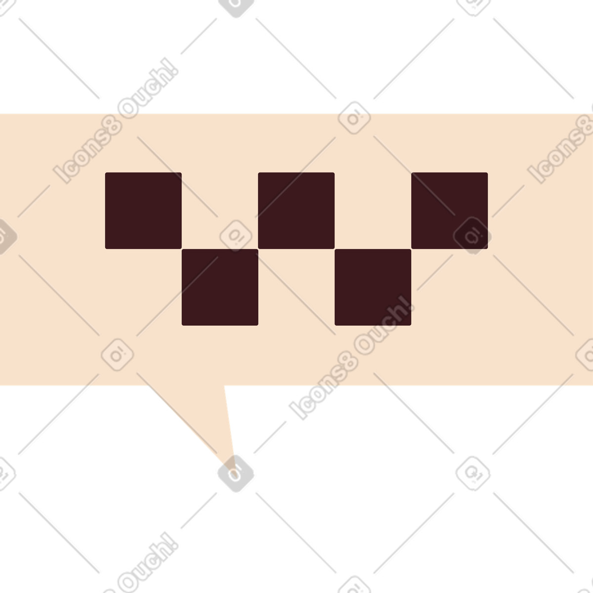 Speech bubble with taxi checkers illustration in Folks style download in PNG, SVG