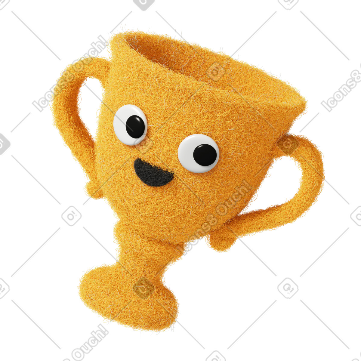 Cute trophy cup illustration in Fuzzy style download in PNG, SVG
