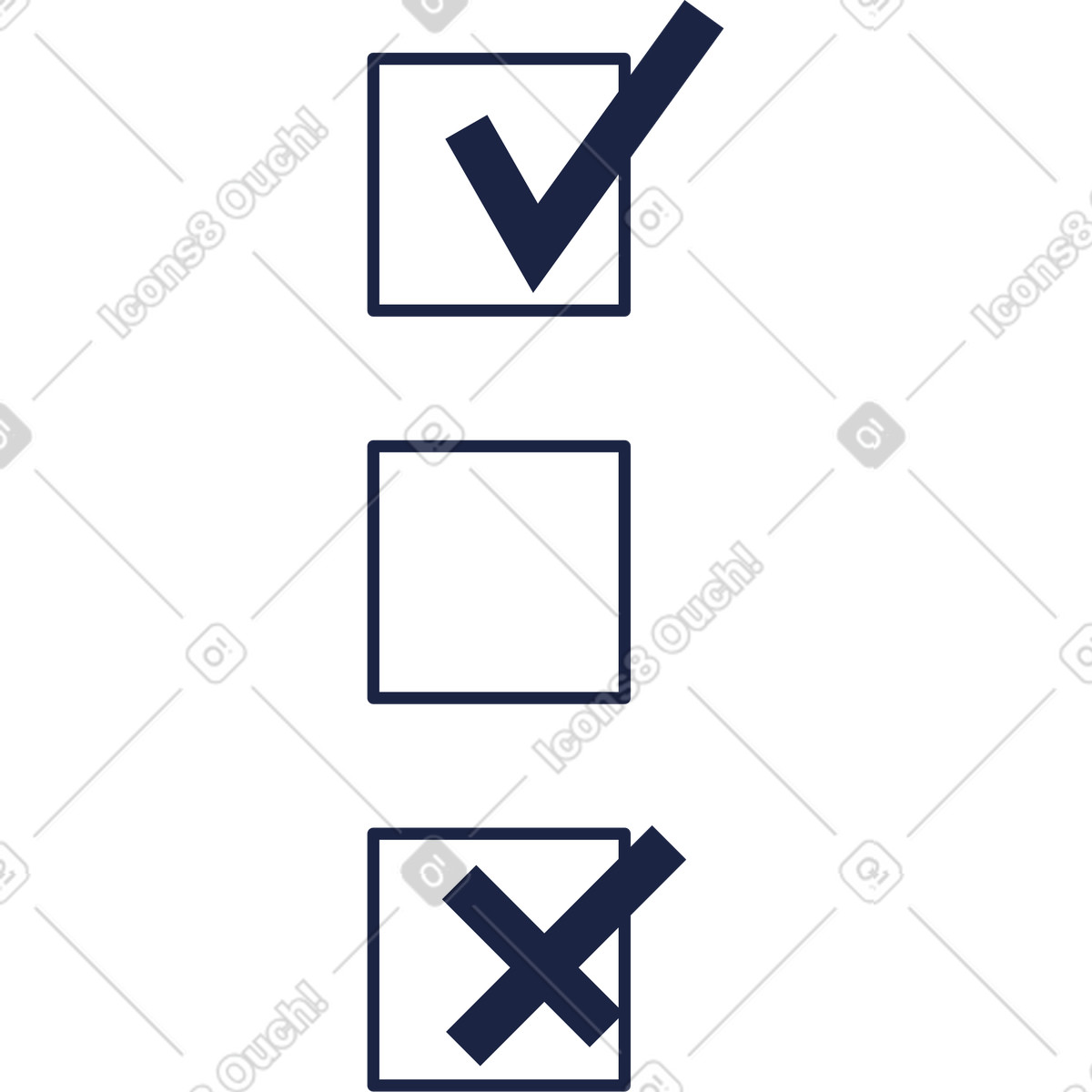 Checkmark illustrazione in stile Urban Line scarica in PNG, SVG