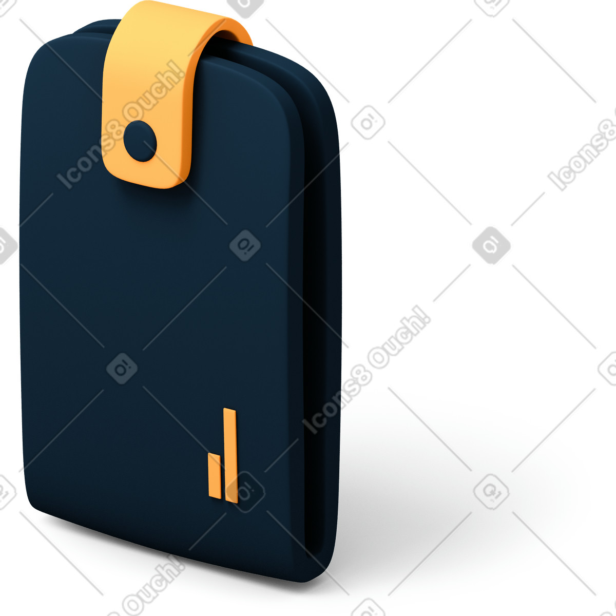 Ilustração de Carteira bifold preta em no estilo 3D Flame para baixar em PNG, SVG