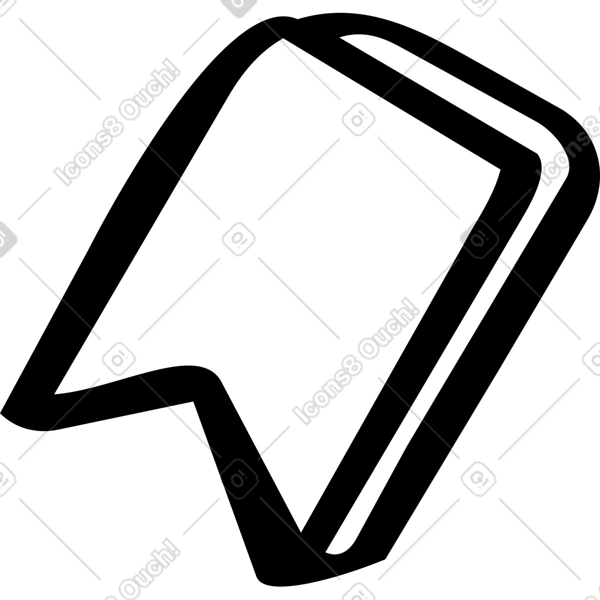 Minimalist bookmark UI icon illustration in Line style download in PNG, SVG