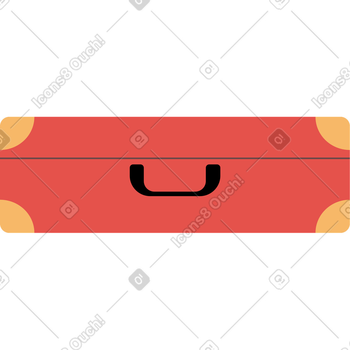 Ilustración Red suitcase for traveling en estilo Lagom a descargar en PNG y SVG