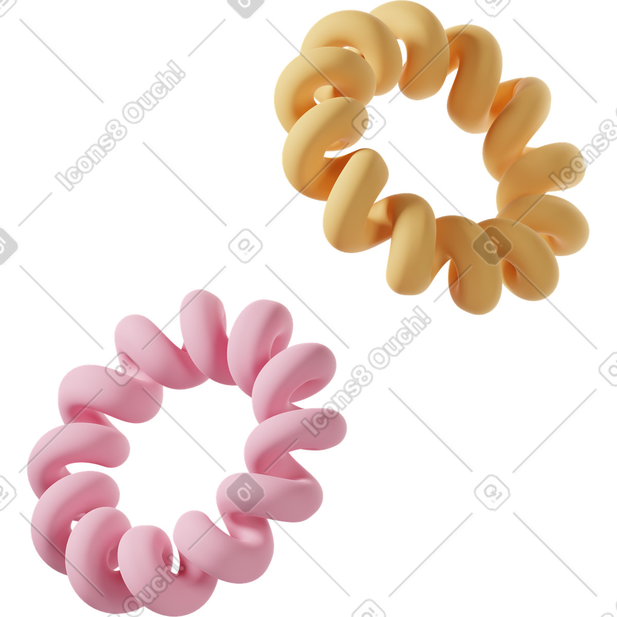 Ilustração de Pink and yellow hairties em no estilo 3D Casual life para baixar em PNG, SVG
