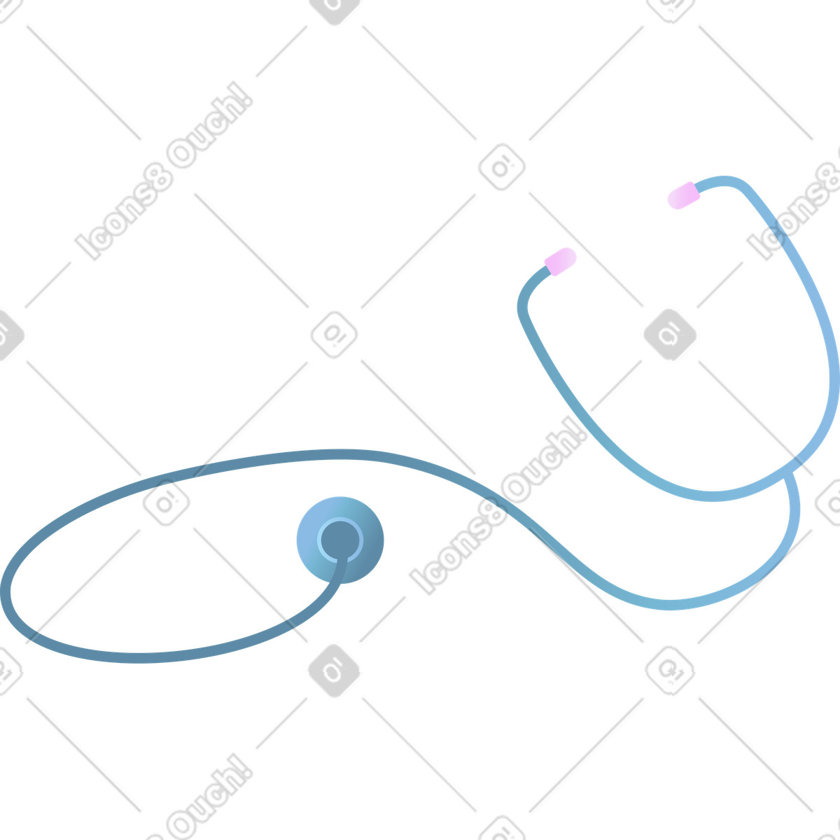 下载 Airy 风格的 蓝色听诊器 插画，支持 PNG、SVG 格式
