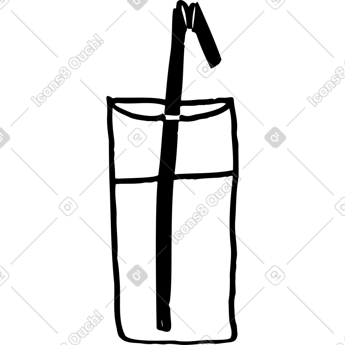 Ilustração de Copo alto bebida com canudo em no estilo Marks para baixar em PNG, SVG