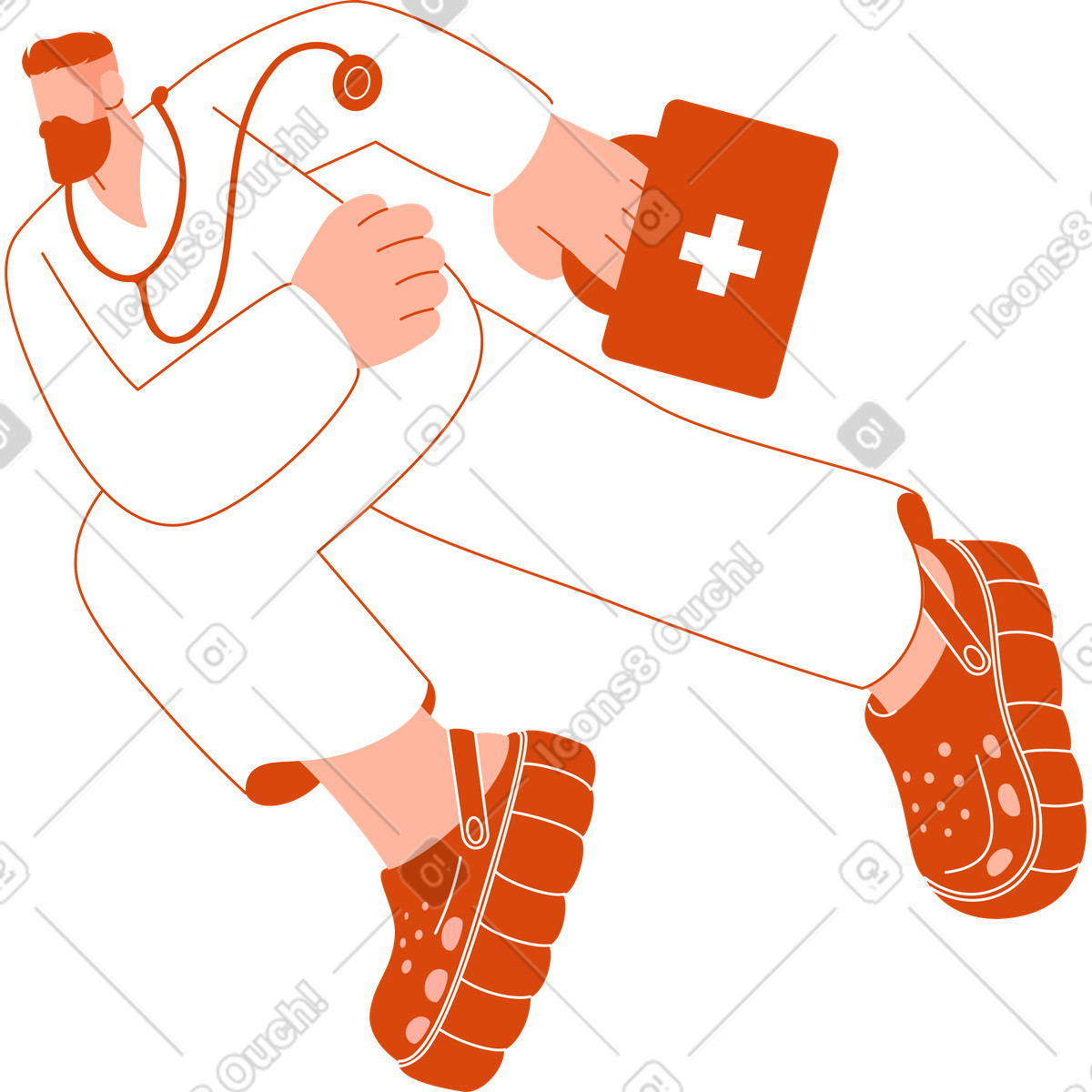 Doctor rushes illustration first aid clipart image in PNG SVG GIF