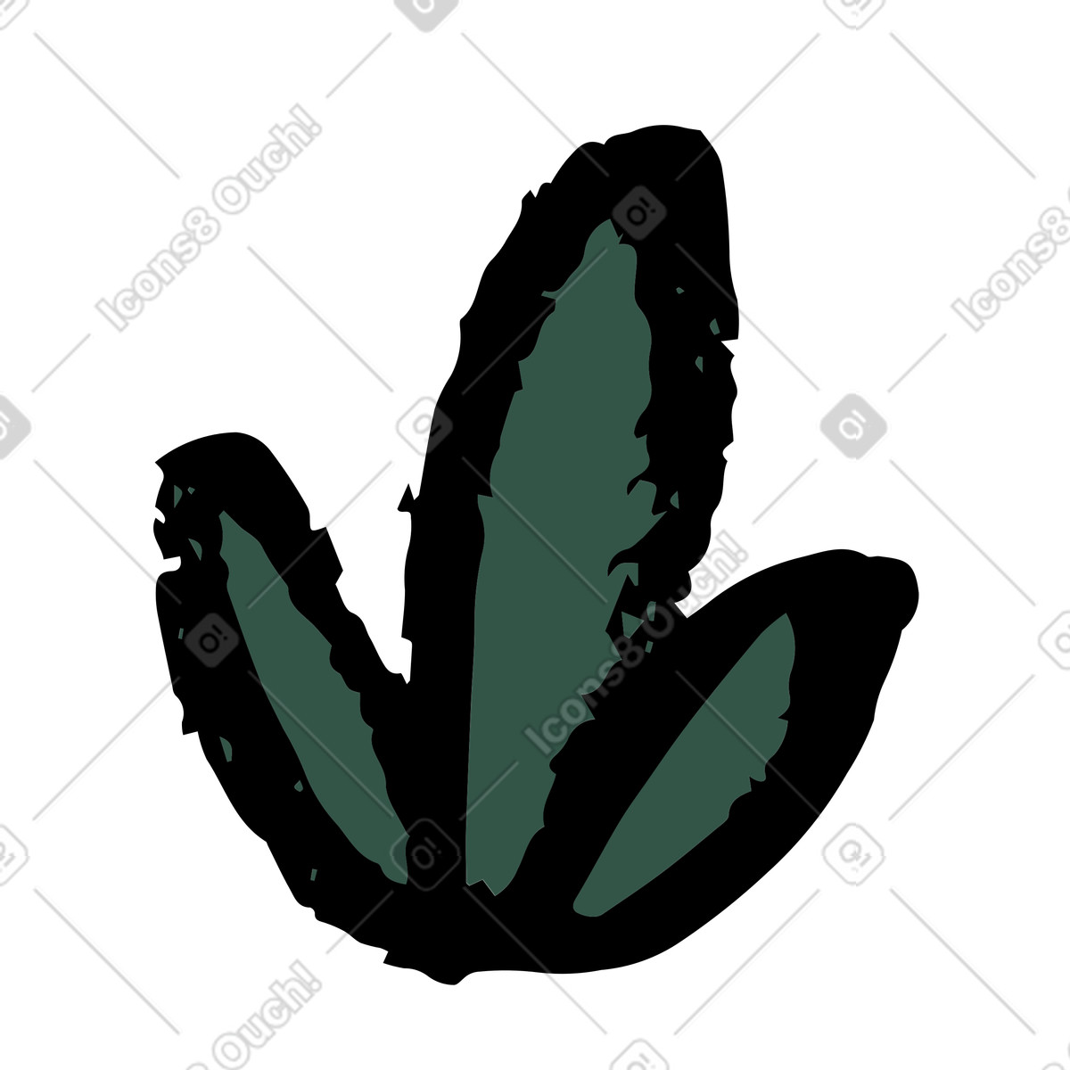 Pflanze, anlage-Illustration im Scandi-Stil als Download in PNG, SVG