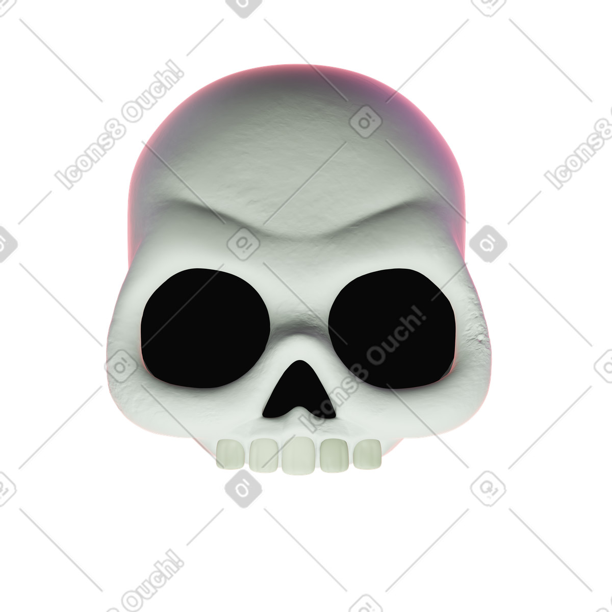 Skull icon illustration in 3D Holidays style download in PNG, SVG
