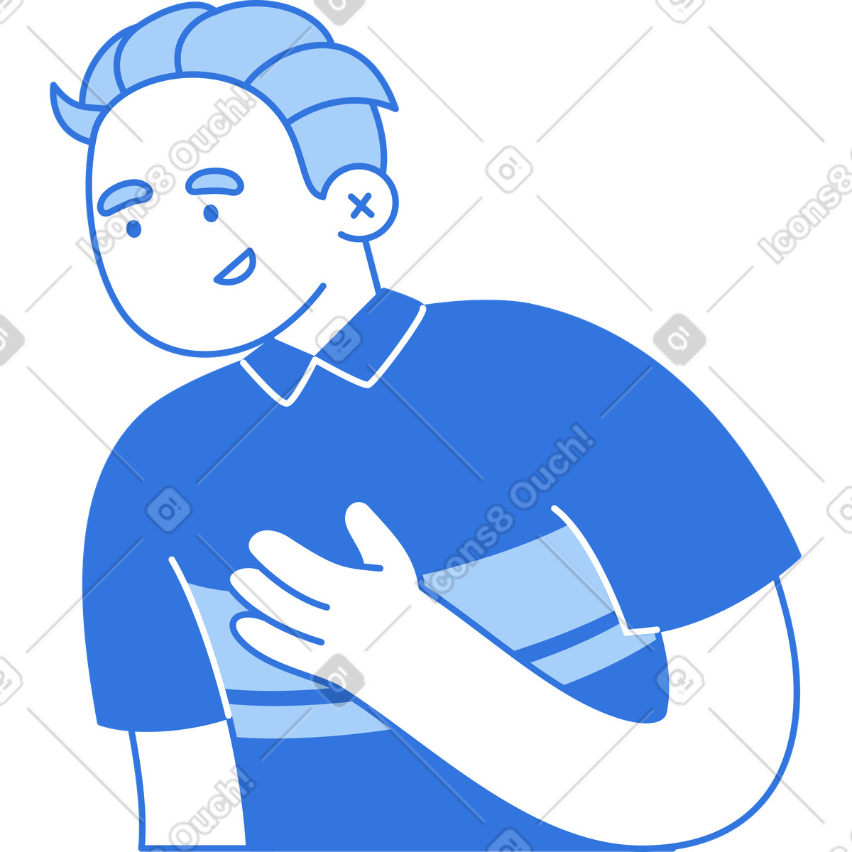 Uomo che parla illustrazione in stile Sky scarica in PNG, SVG