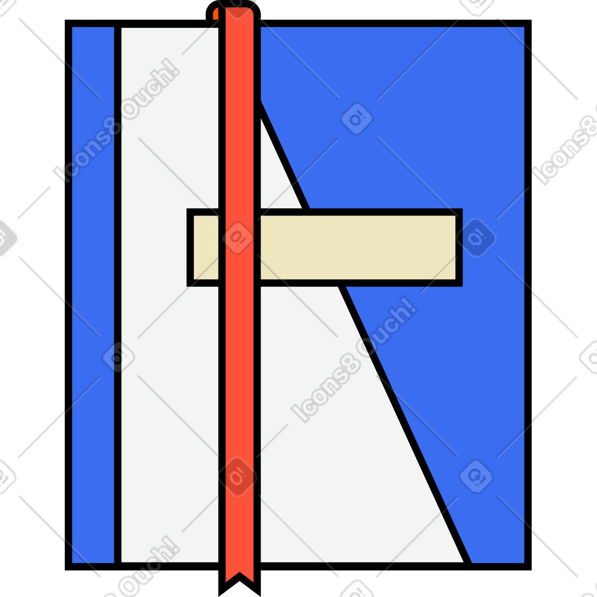 Ilustración Libro con marcador en estilo Kindy a descargar en PNG y SVG
