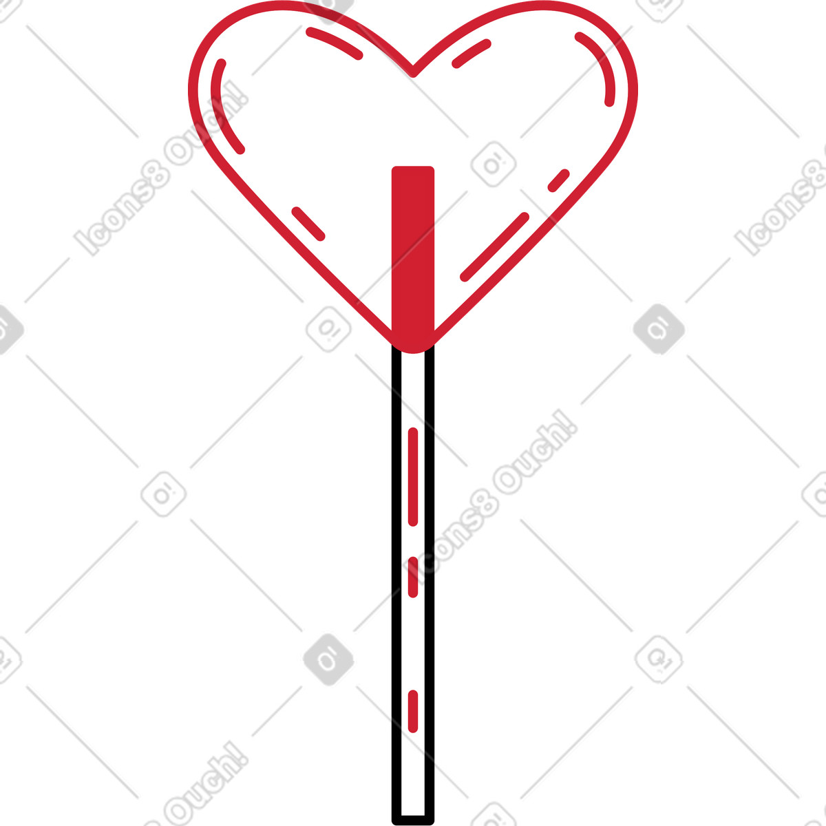 Heart shaped lollipop illustration in Ruby style download in PNG, SVG