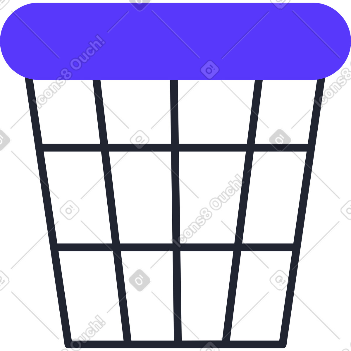 Ilustração de Lixeira em no estilo Pablita para baixar em PNG, SVG