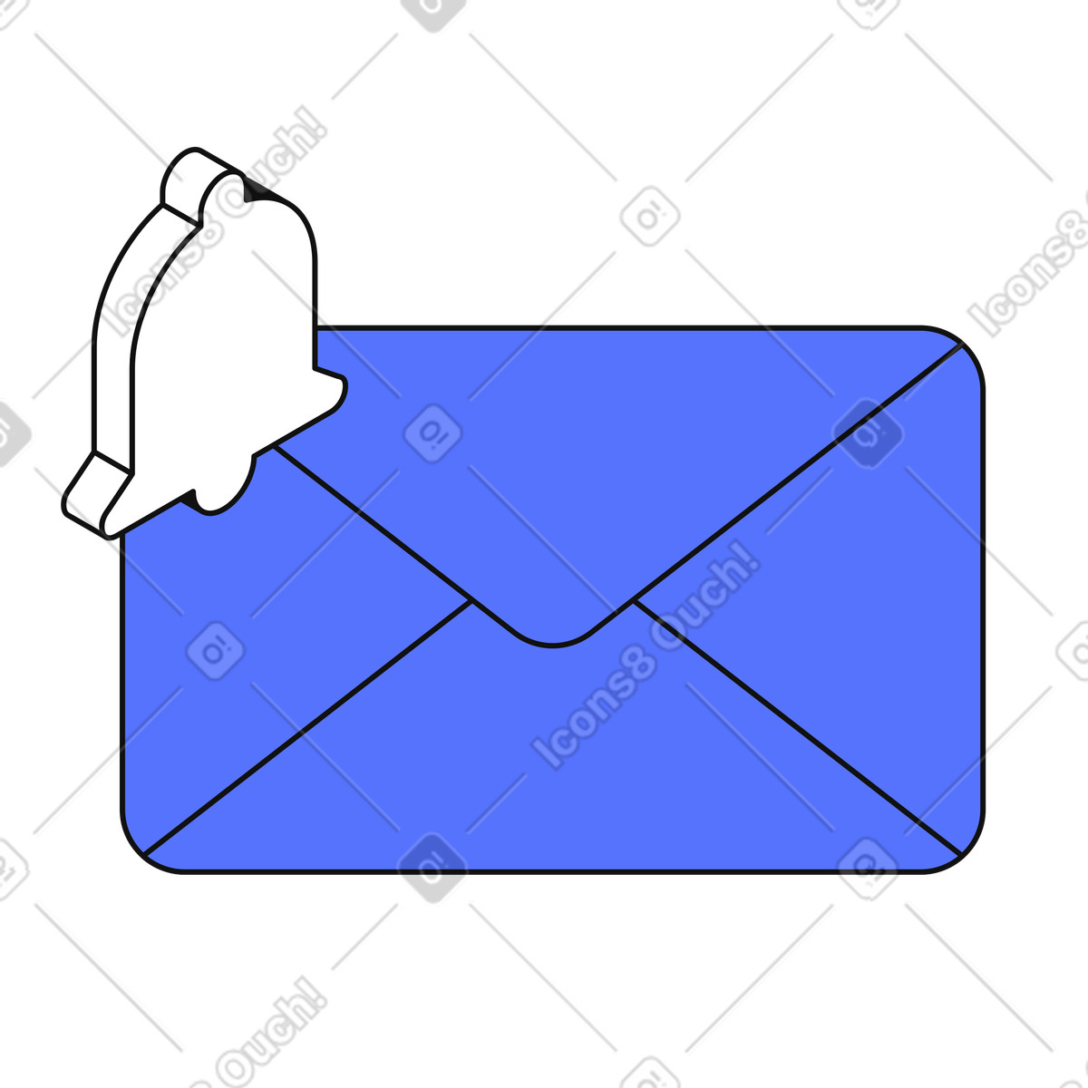 Notification email alert icon for new message arrival concept-Illustration im Main-Stil als Download in PNG, SVG