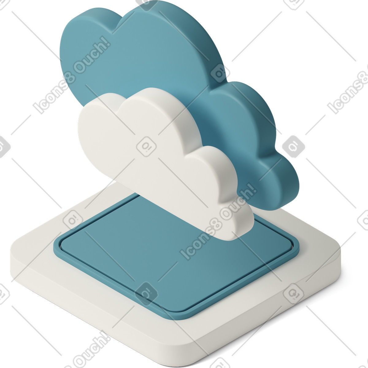 3D Casual life スタイルの Clouds のイラストをPNG、SVG形式でダウンロード