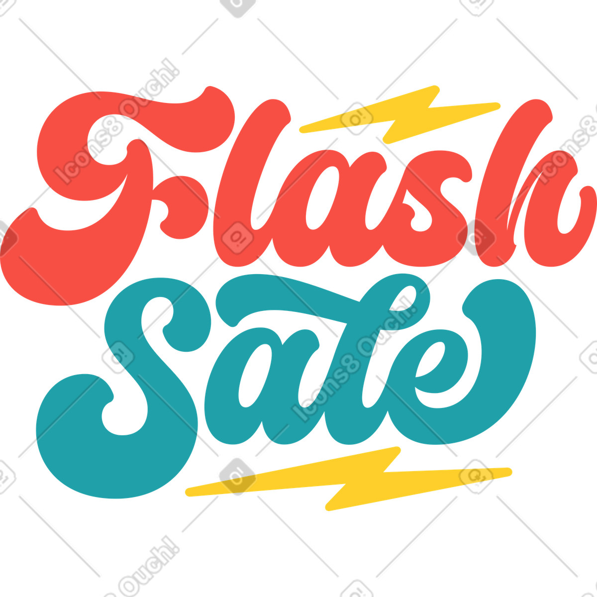 Ilustración Venta flash de letras en estilo Sammy a descargar en PNG y SVG