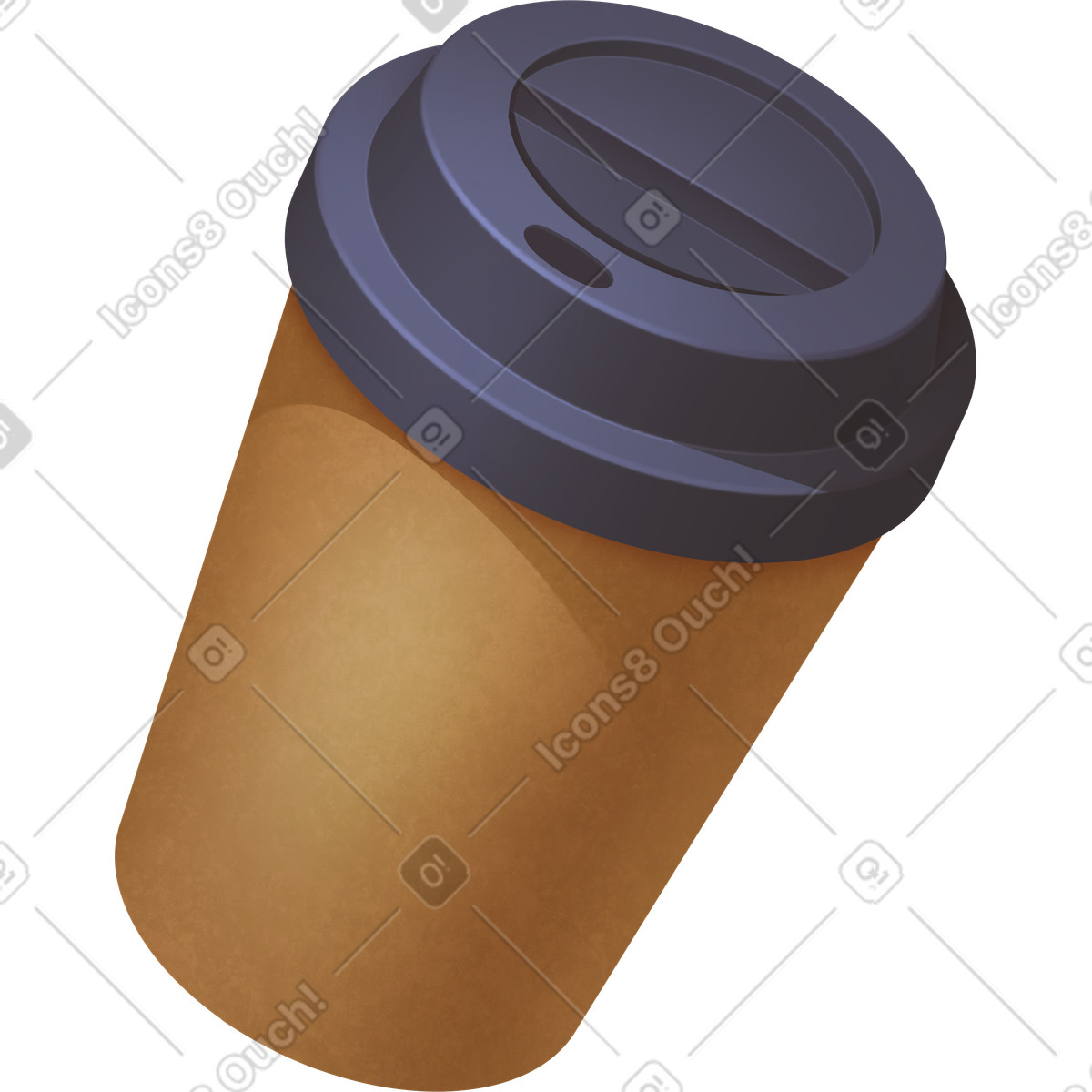 Coffee cup illustration in Props style download in PNG, SVG