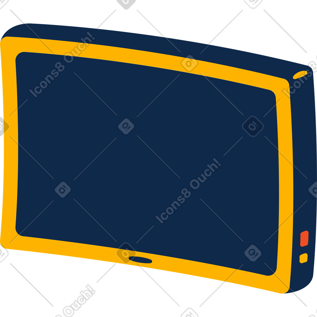 Display monitor illustration in Flame style download in PNG, SVG