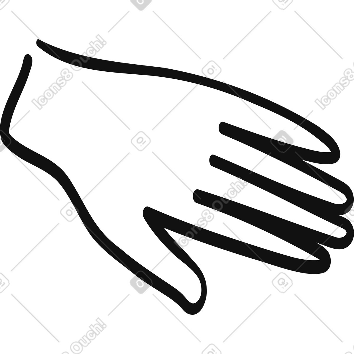 下载 Organic 风格的 Minimalist hand outline for pointing and gesture 插画，支持 PNG、SVG 格式
