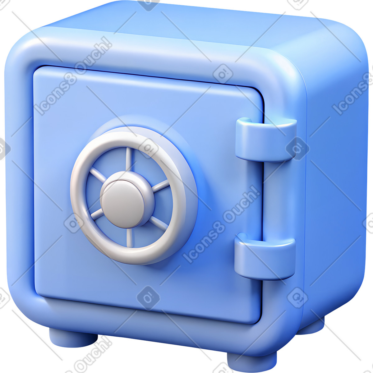 3D Cutie スタイルの Blue plastic safe のイラストをPNG、SVG形式でダウンロード