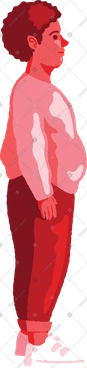 Chubby boy standing side view PNG, SVG
