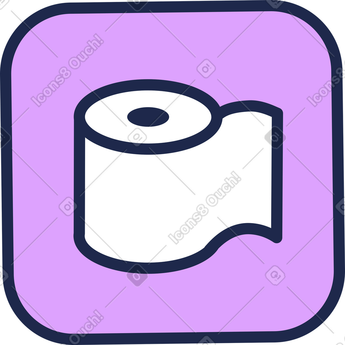 Toilet paper icon illustration in Outline style download in PNG, SVG