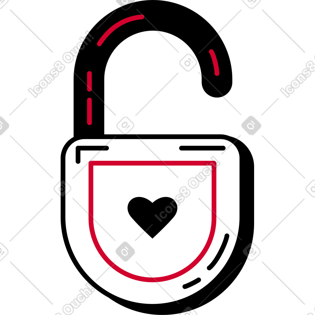Open lock illustration in PNG, SVG