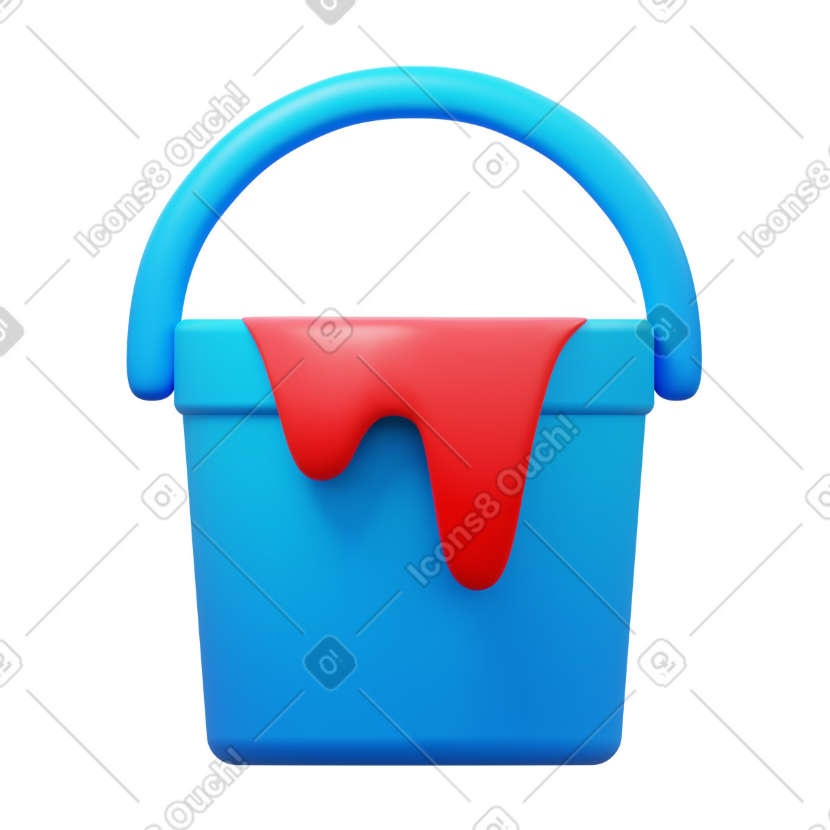 Ilustración Paint bucket en estilo 3D Fluency a descargar en PNG y SVG