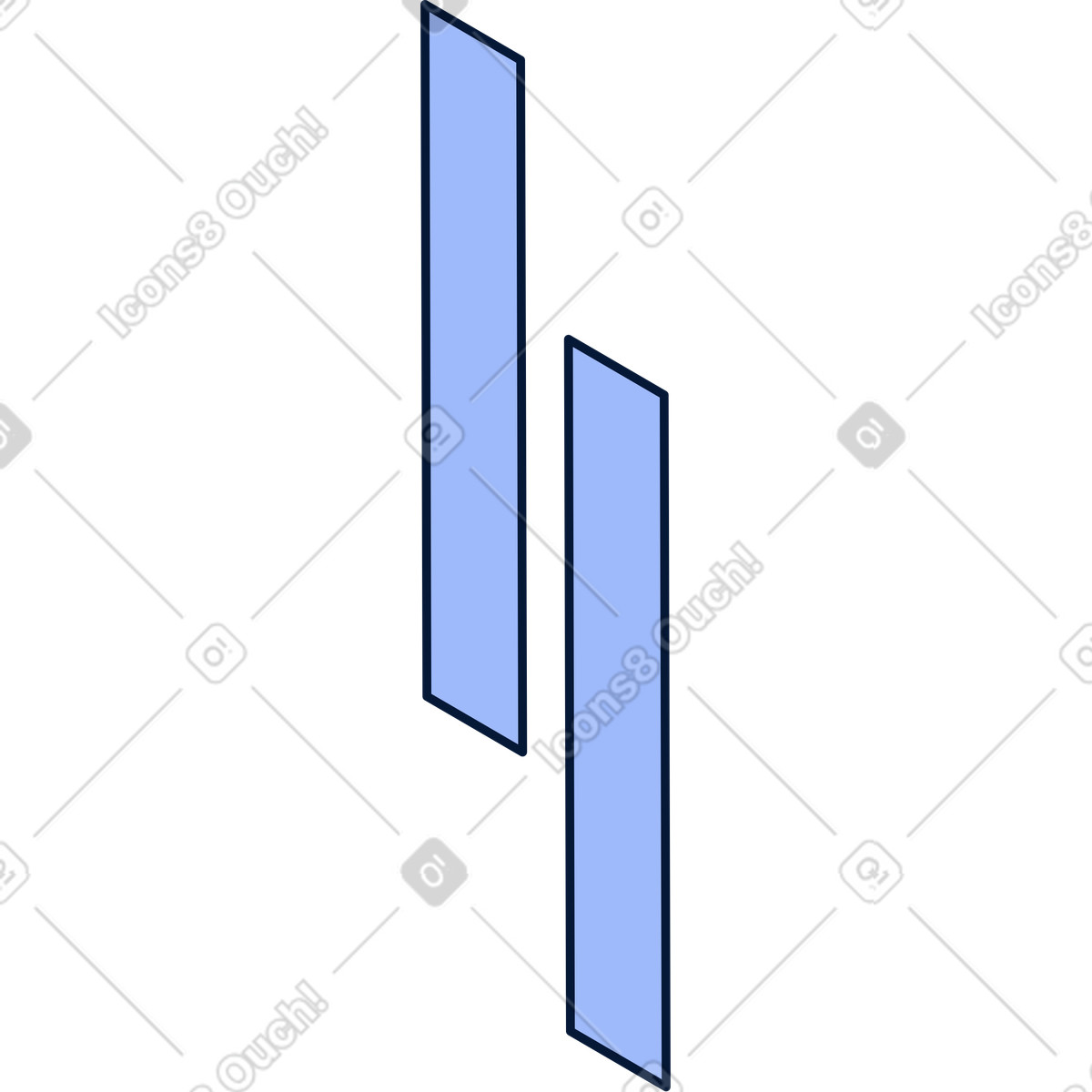 Illustration Rectangles isométriques verticaux dans le style Neat à télécharger aux formats PNG, SVG