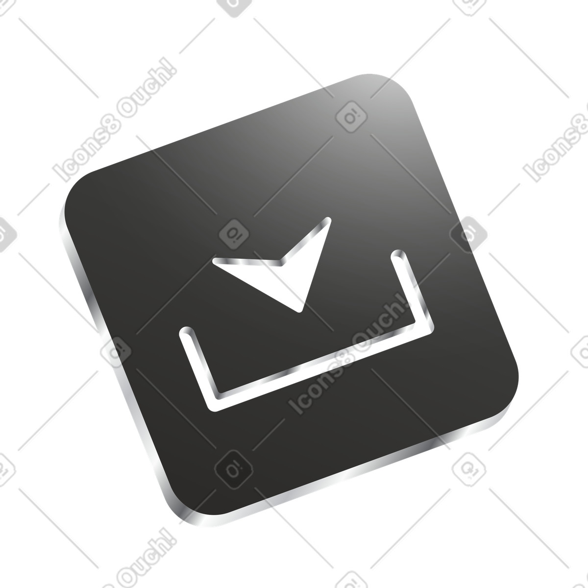 Black sign in or download icon, Login and inbox illustration Token style PNG, SVG