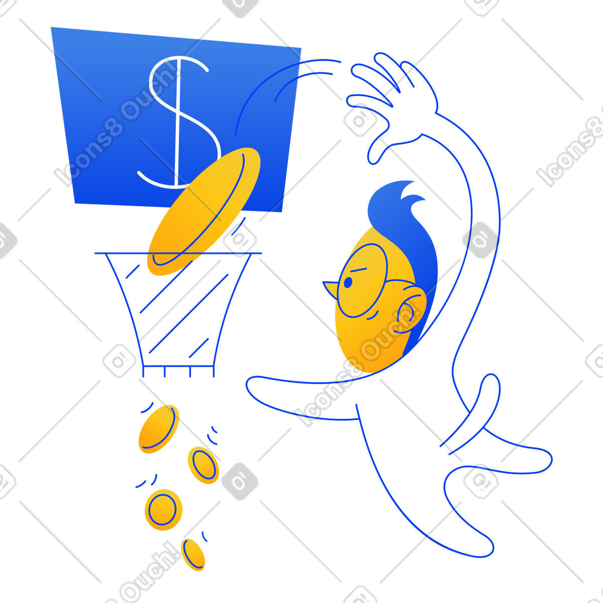 Buddy スタイルの 市場で遊ぶ のイラストをPNG、SVG形式でダウンロード