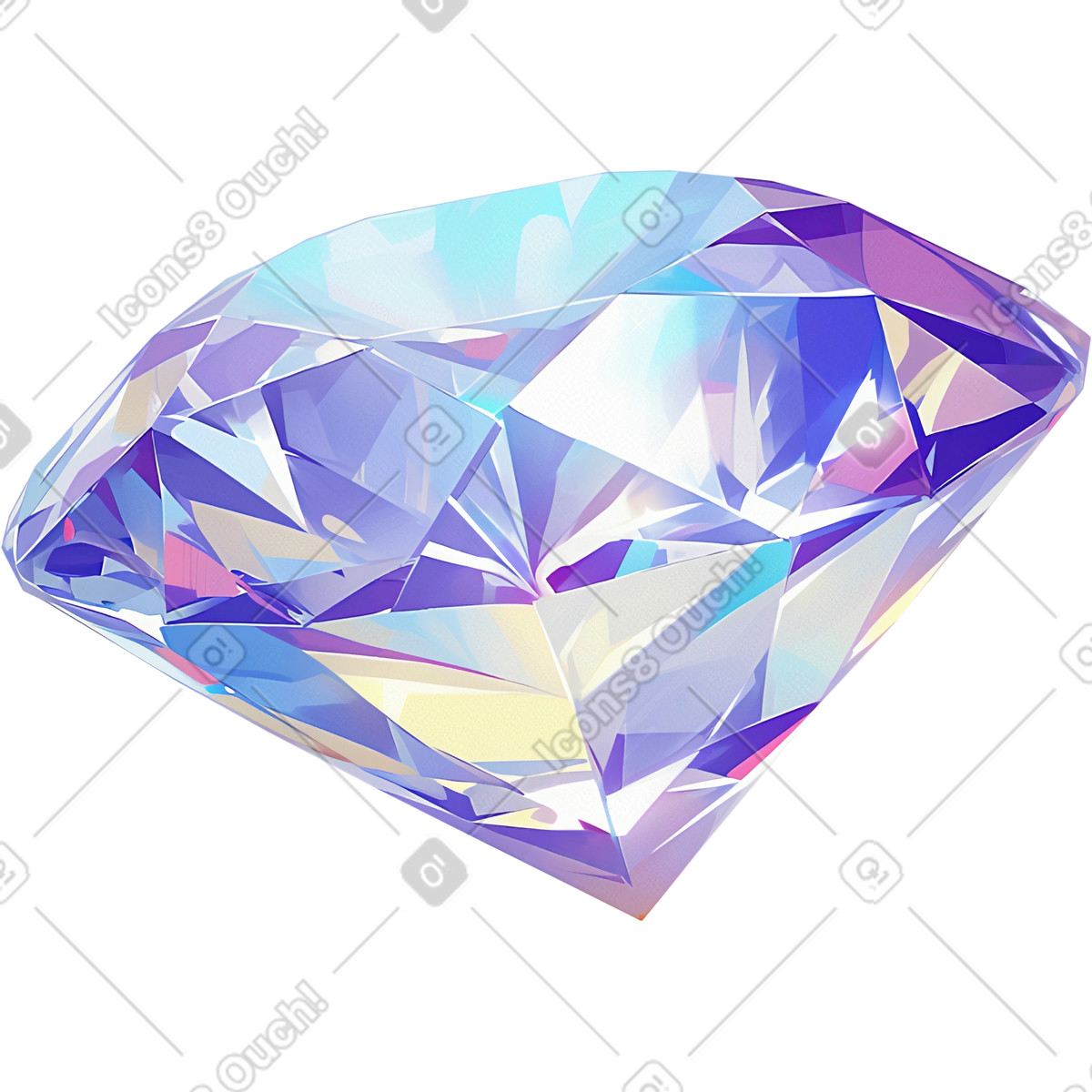 Diamond illustration in Glazy style download in PNG, SVG