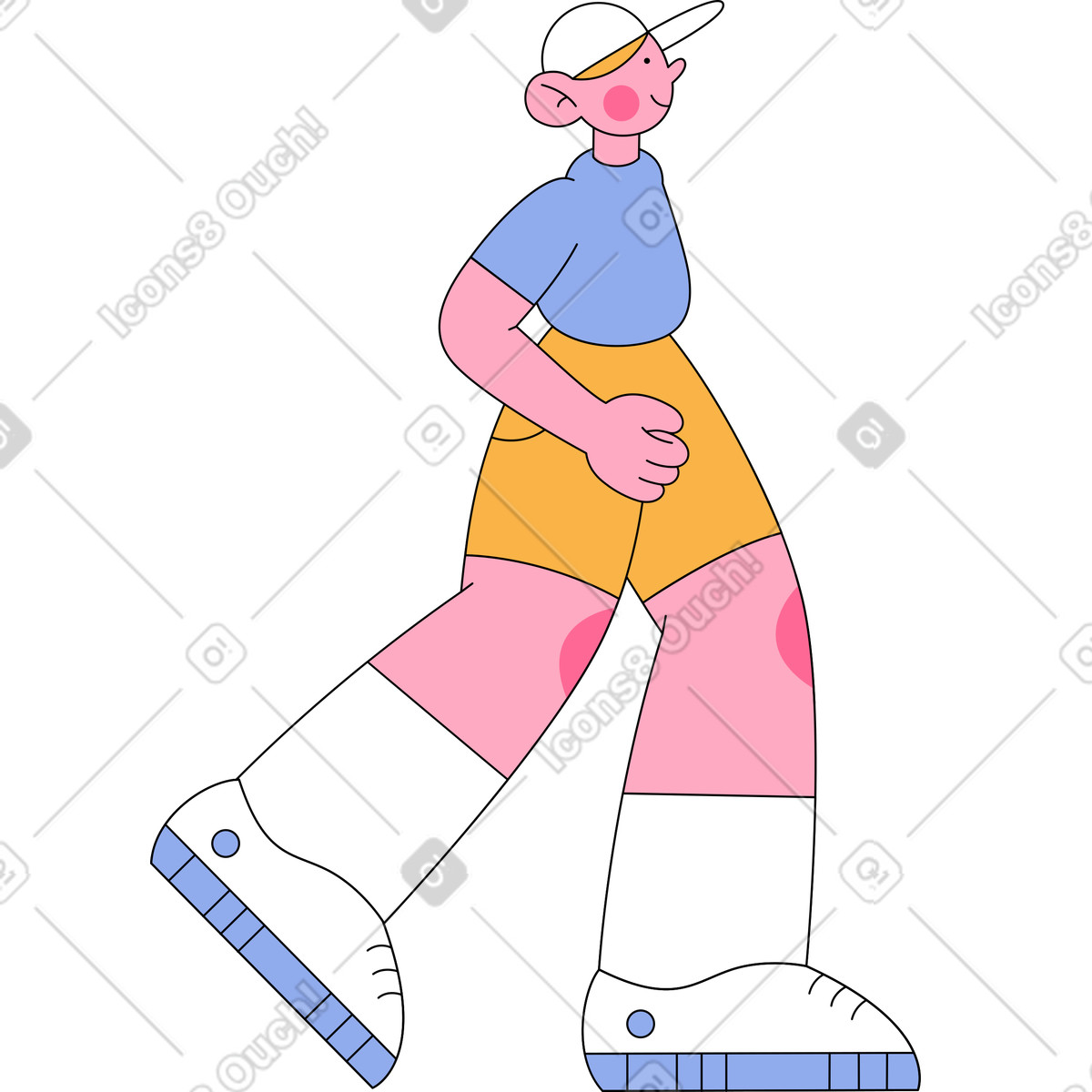 Ilustração de Turista bermuda e boné em no estilo Bloom para baixar em PNG, SVG