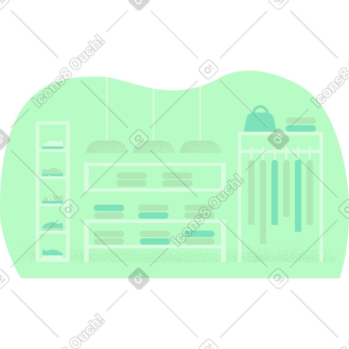 Pale スタイルの Clothing shop のイラストをPNG、SVG形式でダウンロード
